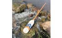 Decorative Wooden Paddle with Chevron Accents Nautical Paddle Wall Decor Coastal Wooden Oar with Geometric Design Beach for Cabin, Entryway