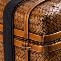 Bamboo Storage Box with Lid Handcrafted Storage Box with Lid Vintage Woven Basket for Collectors