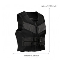 Mesh Chest Adult Buoyancy Vest Padded Body Front Zip Life Vest Structured Design Flotation Device Wide Arm Openings for Adults