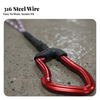 360° Rotating Joint Unrestricted Diving Safety Lanyard Unrestricted Diving Lanyard Tangle-Unrestricted Diving Safety Rope Steel Wire Core for Unrestricted Divers, Beginners, Snorkelers, Outdoor Swimming, Snorkeling