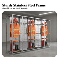 Double-Sided Assistance Suit Rack 360° Rotating Firefighter Gear Rack High Load Capacity Turnout Gear Storage Stand for Firefighters