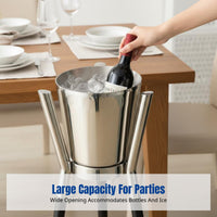 Stainless Steel Champagne Ice Bucket, Large Capacity, With Stand, Detachable, Home Bar Wine Chiller