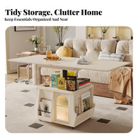 Space-Saving elevatingTop Coffee Table two-in-singleUse Living Room Furnishing Height-Adjustable Mobile Cart With casters for Small Apartment Dwellers, Homeowners, Students, Dining Area, Home Office