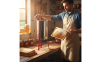With Stand 3 Frame Honey Extractor Adjustable Legs 3 Frame Manual Honey Extractor Clear Lid Honeycomb Centrifuge Seamless Joining for Beekeepers, Farm