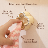 Household Bathroom Towel Hooks and Cloth Holder for Kitchen, No Drill Wall Mounted and Single