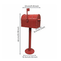 Industrial Style Mailbox Handmade Decorative Mail Box Freestanding Garden Accessory for Photo Shoots