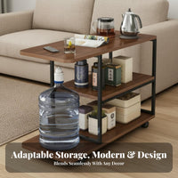With Wheels Mobile Tea Brewing Mobile Tea Station Multi-Functional 3-Tier Rolling Shelf Space Saving Design Side Table Easy Assembly for Homeowners, Office Workers, Party Hosts, Living Room, Home, Reception Area, Kitchen