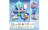 Clear Pipeline Toy with Water-Wheel Colorful Modular Bath Pipeline Safe DIY Water Pipe System Hands-on for Preschoolers