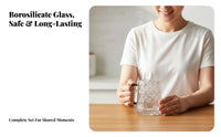 Heat-Resistant Embossed Glass Pitcher Set Large Capacity Glass Carafe with Cups Safe Material for Tea Drinkers, Families, Home, Kitchen