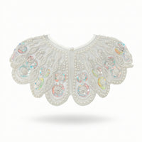 Capelet with Beaded Detailing Elegant Mesh Capelet with Sequins Embellished