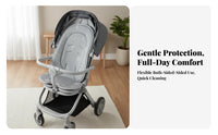 All-Season Use Baby Stroller Seat Cushion Machine Washable Breathable Stroller Mat Thickened Head Support for Infants, Outdoors, Hot Weather