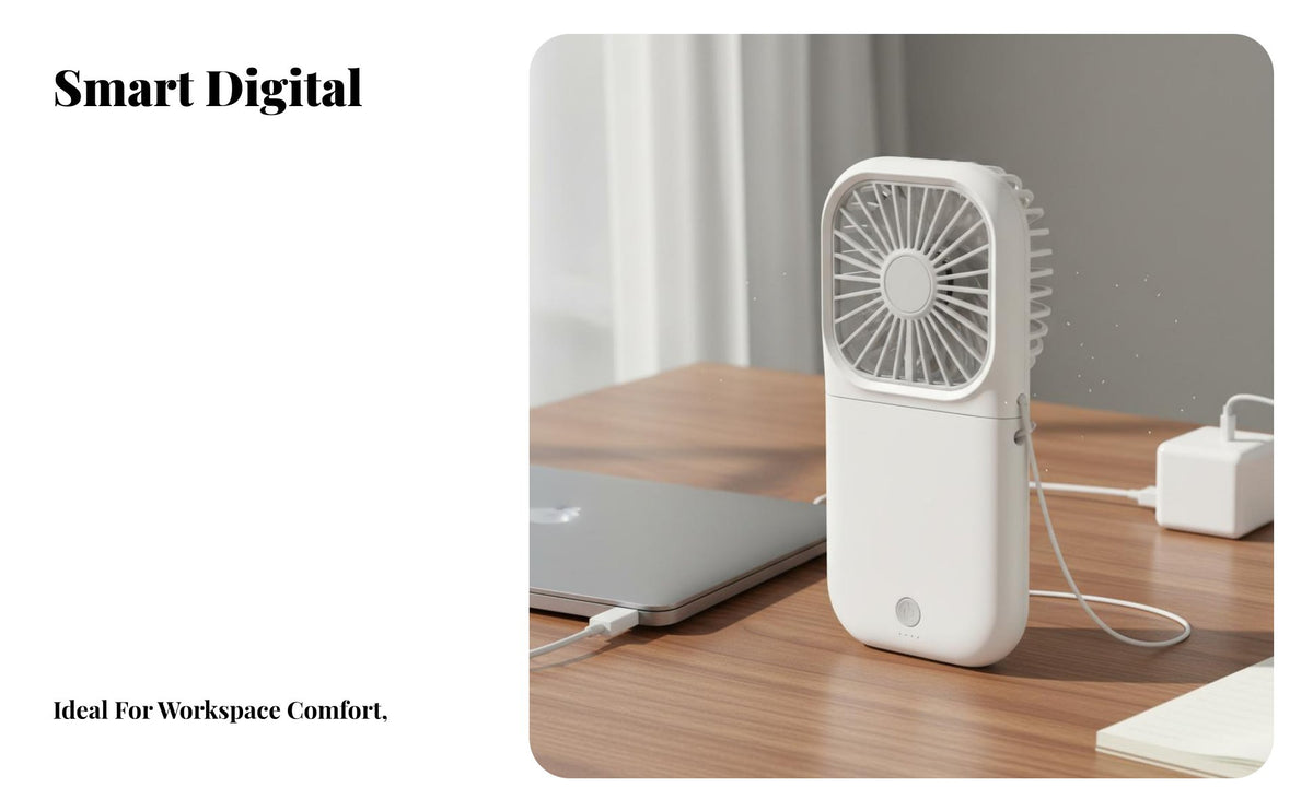Wearable Fan 180° Folding USB Energy-Storing Fan Lightweight and Compact Personal Cooling Device for Journeyers, Commuters, Traveling