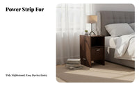 Space-Saving Narrow Bedside Cabinet Modern Design Nightstand Drawer and Shelf Storage Bedroom Furnishing Sturdy Construction for Apartment Dwellers, Homeowners, Students, Small Spaces, Dorm Room, Office