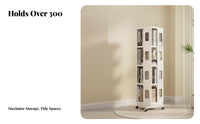 360-Degree Rotation Revolving Book Tower Mobile Design rotating Book Tower Space Saving children's Furniture Large Capacity for Toddlers, Students, Parents, Playroom, Nursery, Kindergarten, Study Room