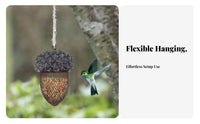 Weather Resistant Acorn Bird Feeder Easy to Fill Acorn Shaped Holder for Nature Enthusiasts, Homeowners, Backyard, Patio, Trees