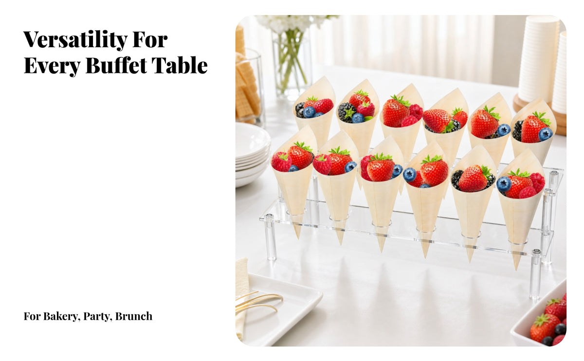 Transparent Ice Cream Cone Holder | transparent-twoTier Design, Ice Cream Cone Stand, for Dessert Tables