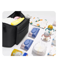 Pushchair Organizer Bag Multifunctional Universal Pushchair Handlebar Bag Multiple Compartments Infant Travel Essentials for Parents, Moms, Outings