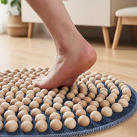 Foot Massage Mat with Wooden Nodes Portable Foot Massager Mat Massage Pad with Wooden Beads Safe Slim Design for Adults, Home