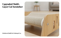 Cat Scratching Sofa 2-in-1 Design Cat Scratcher Lounge Sisal Scratching Bed Wear-Resistant Pet Furniture Low Shedding