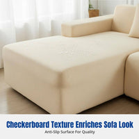 Waterproof Stretch Sofa Cover, Grid Corn Texture, Elastic Full Wrap, Modern Decor, Multi-Color