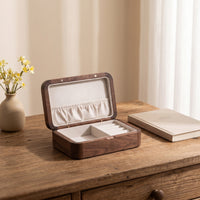 Jewelry Box with Hinged Lid Walnut Wood Wooden Jewelry Box Classic for Desktop
