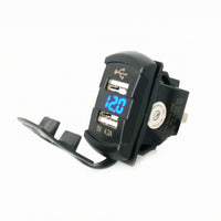 Hinged Cover Panel Mount USB Charger 5V 4.2A Two-Port USB Car Charger Car Socket with Voltage Display