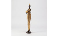 African Woman Figurine Cultural African Woman Statue Slender Figurine with Bowl for Living Room
