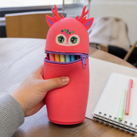 Retractable Unicorn Silicone Pencil Case with Zipper