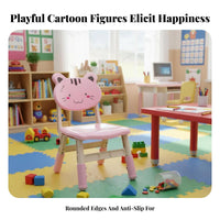 Thickened long-lasting Adjustable Height Plastic Chair Cartoon Design Adjustable Leg child's Chair Easy to Clean kids' Furniture Ergonomic Backrest for Preschoolers, young children, Daycare Providers, Kindergarten, Classroom, Playroom, Study Corner