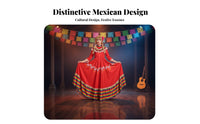 2 Pieces Mexican Folklorico Dress Inclu of S Headpiece Traditional Mexican Dance Costume Rainbow Hem Dance Dress Lively Hues