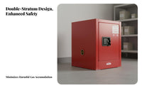 Fire-Resistant Resistant Cabinet 3-Point Locking System Fire Resistant Cabinet Double Walled Steel for Lab Technicians, Lab Facility, Workshop, Garage