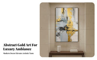 Luxury Design Gold Foil Abstract Art Rich Texture Gold Foil Wall Painting Ready to Hang Abstract Canvas Painting HD Print for Hotel Owners, Interior Designers, Office Managers, Entryway, Hallway, Living Room, Bedroom
