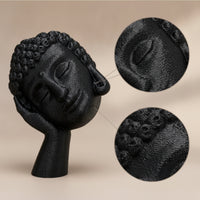 3D-Printed Tabletop Buddha Statue Zen-Style Buddha Bust Statue Freestanding Sculpture Textured for Practitioners