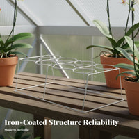 8-Hole Flower Pot Rack Easy Assembly Metal Flower Display Stand Metal Plant Stand Sturdy Duty Flower Pot Holder Rack for Balcony
