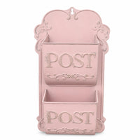 Embossed Lettering Decorative Mailbox Scrollwork Details Wall-Mounted Mailbox Organizer Distressed Finish Rustic Post Box