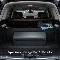 Large Capacity Car Trunk Storage Box Space Saving Foldable Trunk Organizer Multi-Pocket Design Car Boot Storage Case Sturdy Construction for SUV Owners, Families, Travelers, Road Trips, Grocery Shopping, Camping