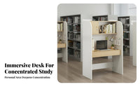 Single Person Study Cubicle Study Carrel Study Furniture Individual Learning Station with Privacy Screen and Storage Suitable for Student Dormitory Home Workspace Library Office
