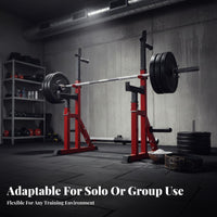 Adjustable Squat Rack Locking System Multi-Functional Weightlifting Rack Stable H-Shaped Base Heavy Duty Squat Stand for Home Gym
