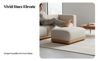 Modern Design Rectangular Ottoman sturdy Wood Legs Footrest Easy to Clean Upholstered Stool adaptable Use for Families, Homeowners, Guests, Living Room, Lounge Area, Bedroom, Entryway