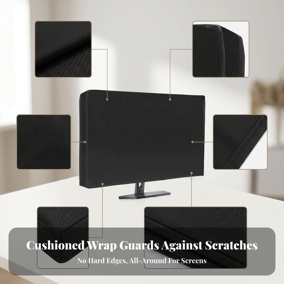 Oxford Cloth Shielded Monitor Cover Wear-Resistant Monitor Dust Cover Breathable Fitted
