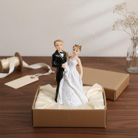European Design Bride and Groom Cake Topper Anniversary Gift Resin Couple Figurine Detailed Craftsmanship Resin Groom Bride Figure Wonderful Keepsake for Engagement Party, Bridal Shower