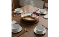 Induction Compatible Multi-Section Hot Pot Thickened Body Divided Hot Pot Flat Bottom Cookware for Parties