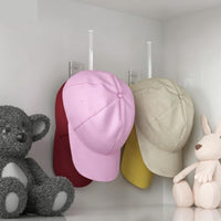 Double Installation Adhesive Baseball Cap Organizer Space Saving Adhesive Baseball Cap Hanger Minimalist Design Acrylic Hat Rack Multi-Purpose for Bedroom