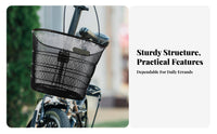 Large Capacity Front Bike Basket Long-Lasting Metal Mesh Bike Basket Easy Installation for Shopping, Commuting