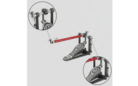 Chrome-Finished Double Bass Drum Pedal Connecting Rod Adjustable Double Kick Drum Pedal Connector Rod Clamp-Style Hardware Compatible for Drummers, Percussionists, Stage Rigs