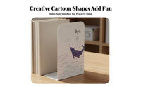 2 Pieces Metal Bookend Sturdy Student Book Divider Sturdy L-Shaped Book Stopper for Students, Home Organizers, Study Room, Classroom, Library