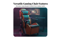 Reclining spinerest Gaming Chair with Footrest Headrest Pillow Recliner Seat Highspine Design Office Furniture Ergonomic comfort system for video game enthusiasts, Students, telecommuting Workers, Game Room, Internet Cafe, Study, Bedroom