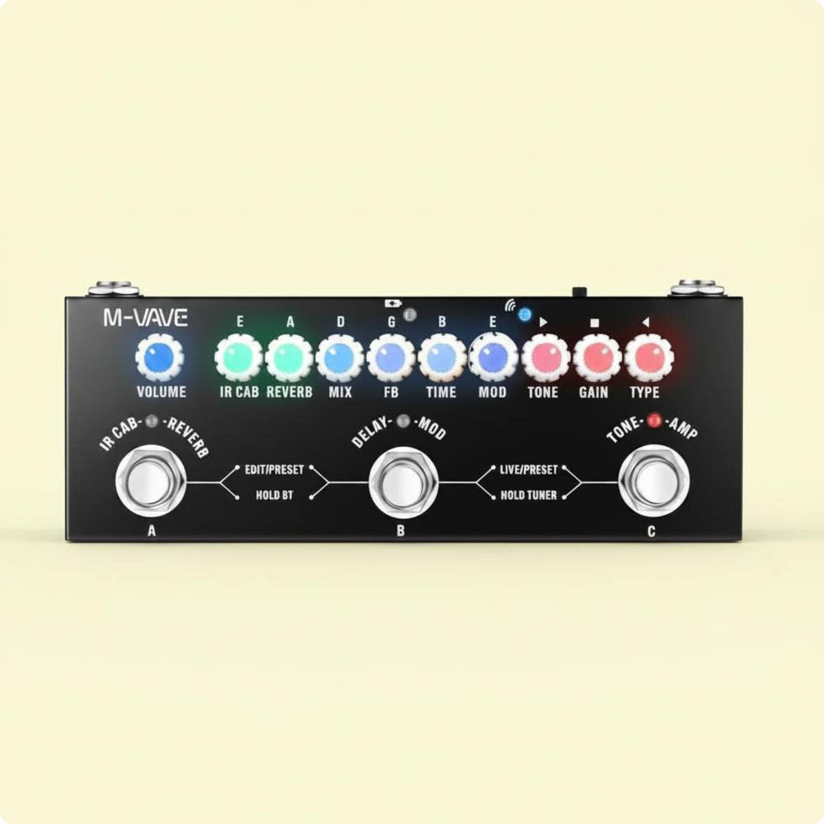 Preloaded Tones Guitar Effects Pedal Cabinet Simulations Multi Effects Pedal Reverb Music Gear Tuner for Stage