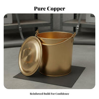 Long-Lasting Ignite-Resistant-Proof Copper Pail Wear-Resistant Heavy-Duty Copper Pail Rivet Reinforced Anti-Static Oil Pail for Oilfield Workers Plant Operators, Workshops