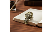 Journal Clip Antique Bronze Floral Clip Carved for Journalists, Journaling, Desk Display